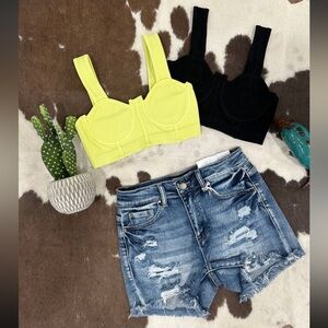 Dynamic Black Ribbed Wire Detail Contour Bralette/Bra/Tank Top | NEW/NWT!!🖤🖤